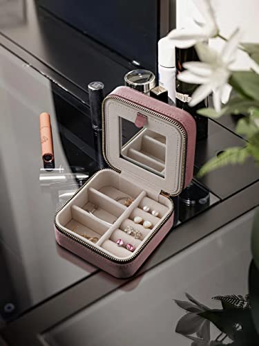 Travel Jewelry Organizer Boxes for Women Small Portable Necklace Earrings Bracelet Rings Travel Case Best Friend Birthday Gifts for Women Trendy