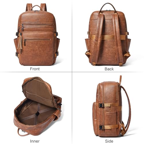 Vegan Leather Laptop Backpack for Women Fits 16 Inch Laptop