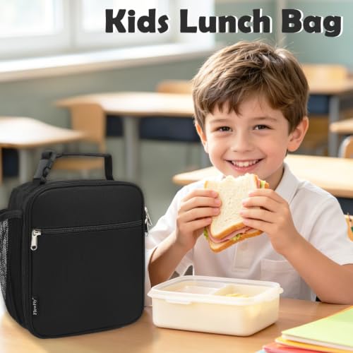 Kids Lunch Box Insulated Letter Print Soft Bag Mini Cooler Back to School Thermal Meal Tote Kit for Girls