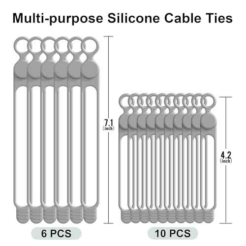Silicone Cable Ties (16 Count)