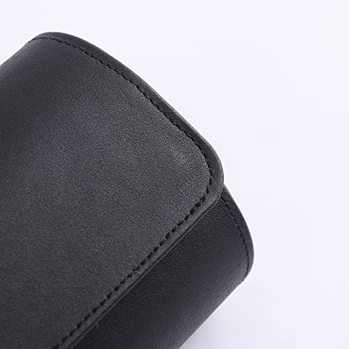 Genuine Napa Leather Watch Roll Travel Case for 3 Watches
