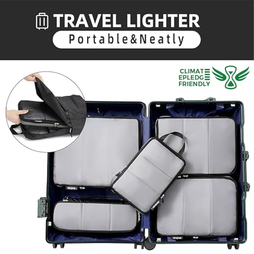 6 Set Ultralight Compression Packing Cubes Packing Organizer for Travel Accessories Luggage Suitcase Backpack (6 Count)