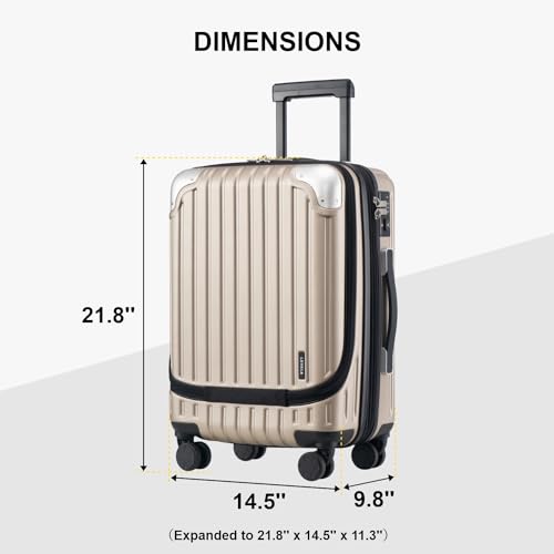 Grace Carry on Luggage with Front Compartment