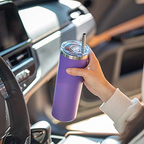 Insulated Coffee Tumbler with Lid and Straw