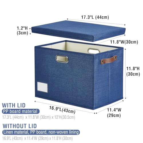 17" Large Fabric Storage Box with Lids (3 Count)
