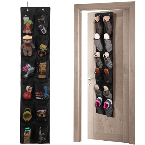 12 Large Pockets Over The Door Hanging Shoe Organizer