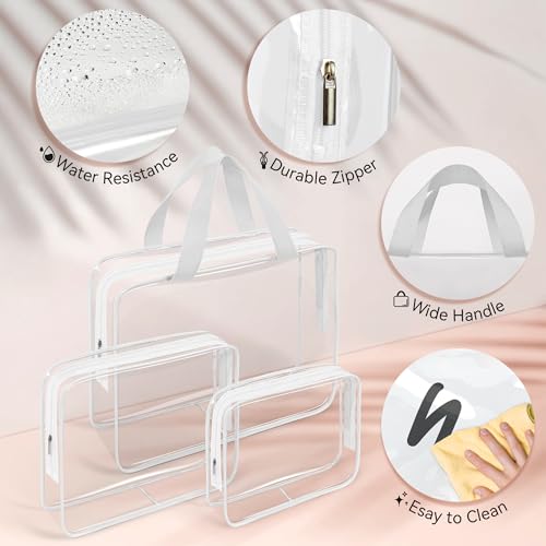 10 PCS Clear Travel Bags for Toiletries (10 Count)