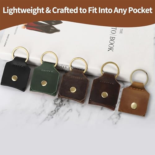 Genuine Leather SD Card Holder Keychain