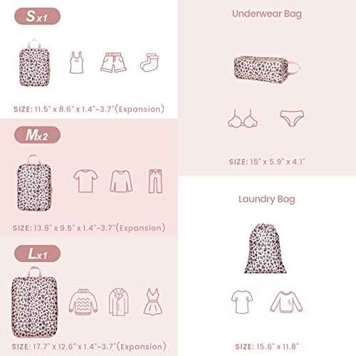 Compression Packing Cubes for Travel (6 Count)