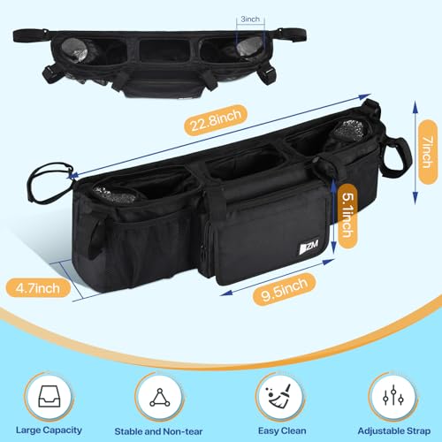 Double Stroller Organizer for Bob Duallie and Baby Jogger City Mini GT2