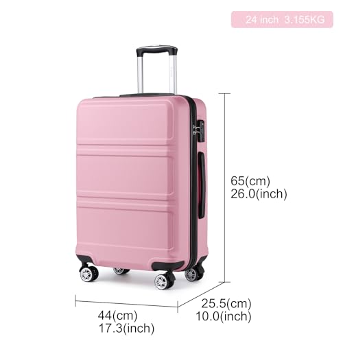 24 Inch Luggage Suitcase with Spinner Wheels TSA Lock