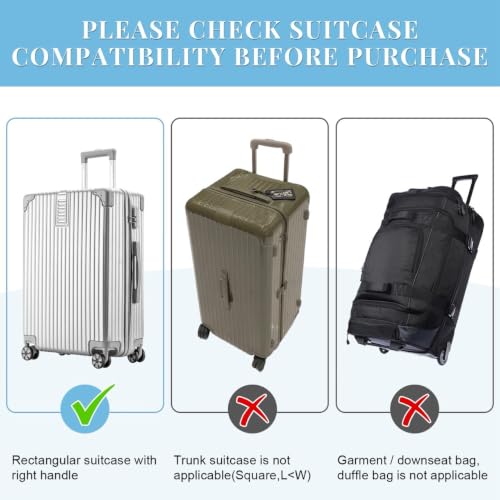 Upgraded Zippered Clear PVC Suitcase Cover 24 Inch