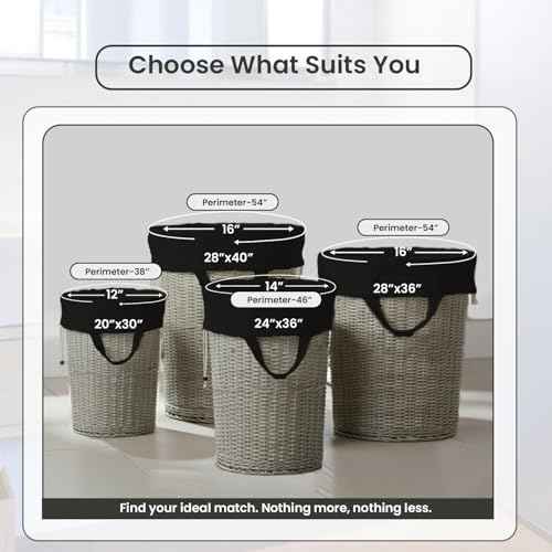 LFH Home Large Premium Cotton Rich Canvas Laundry Bag with Drawstring and Handles Heavy Duty (6 Count)