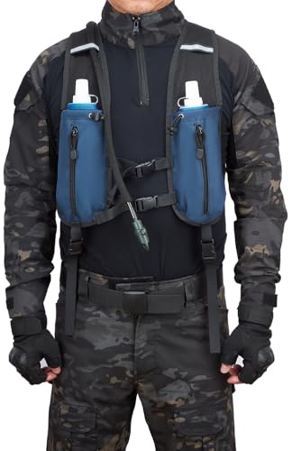 Running Hydration Vest Pack Tactical 3L Water Bladder Backpack Bag for Cycling Marathon Hiking Daypack Men & Women