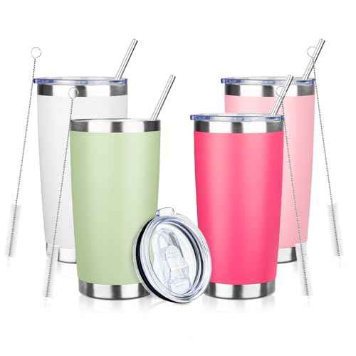20oz Tumbler with Straw and Brush (4 Count)