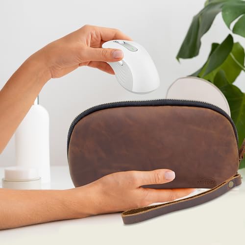 Leather Tech Pouch for Cables Chargers Phone