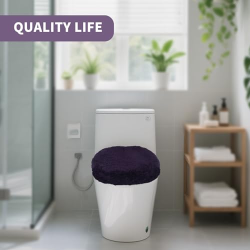 Microfiber Elongated Toilet Seat Cover 19.5"x 15" Machine Washable