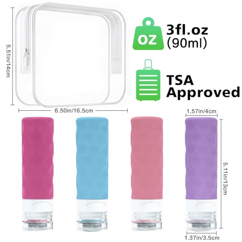 Travel Bottles for Toiletries (4 Count)