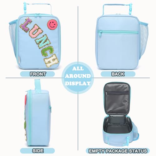 Lunch box Insulated Soft Bag Mini Cooler Back to School Thermal Meal Tote Kit With Buckle and Mesh Side Pocket for Girls