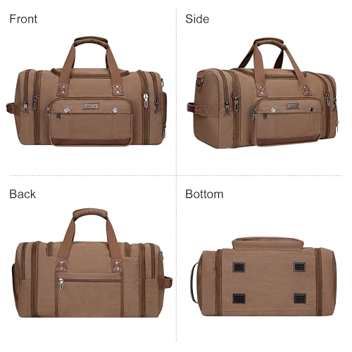 Canvas Duffle Bag for Men Expandable Convertible Travel Gym Duffel