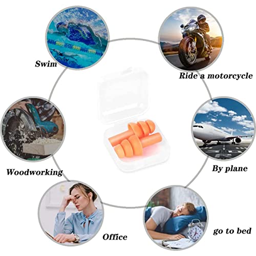 Earplugs for Sleeping Noise Cancelling Reusable Silicone Ear Plugs Suitable for Swimming Travel Snoring Airplanes Study Work Noisy Places(8Pairs) (8 Count)