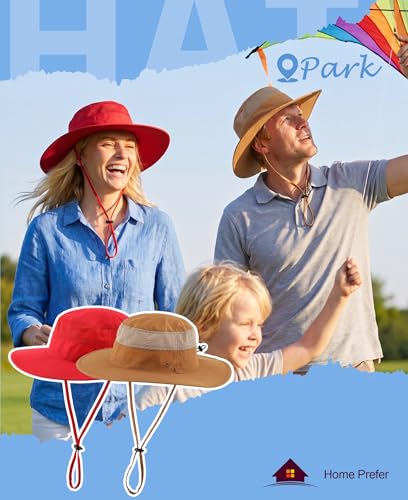 Men's Sun Hat UPF 50+ Wide Brim Bucket Hat Windproof Fishing Hat Brown