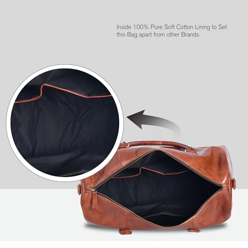Vintage Genuine Leather Duffle Bag for Men