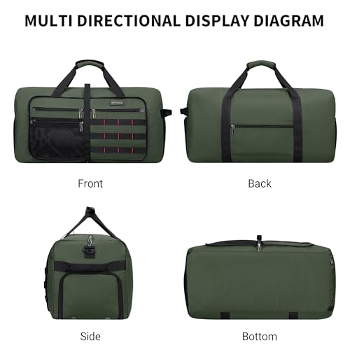 Foldable Duffle Bag for Men Large 65L Travel with Shoe Compartment