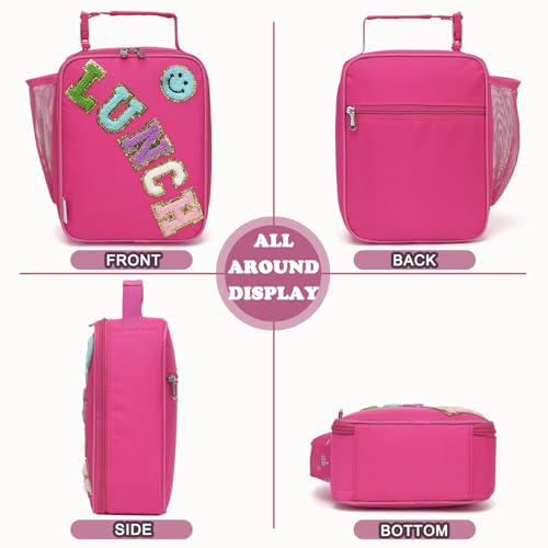 Lunch box Insulated Soft Bag Mini Cooler Back to School Thermal Meal Tote Kit With Buckle and Mesh Side Pocket for Girls
