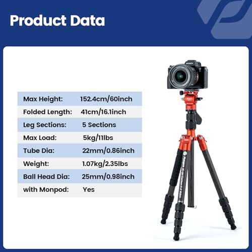 59" Carbon Fiber Travel Tripod