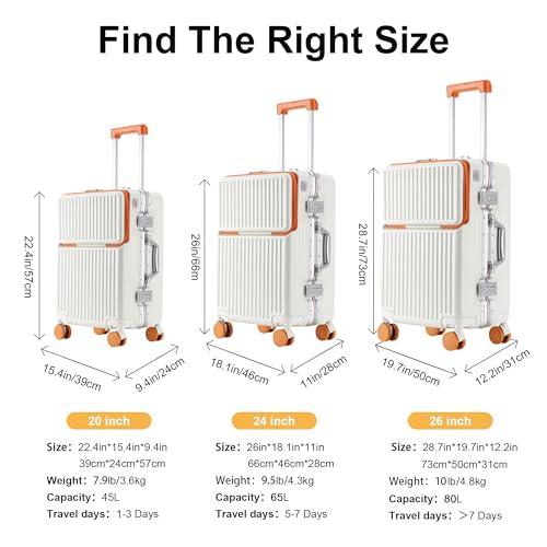 Carry on suitcase Zipperless Luggage