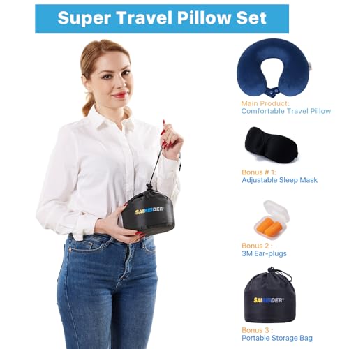 Travel Pillow 100% Memory Foam Airplanes Neck Pillows