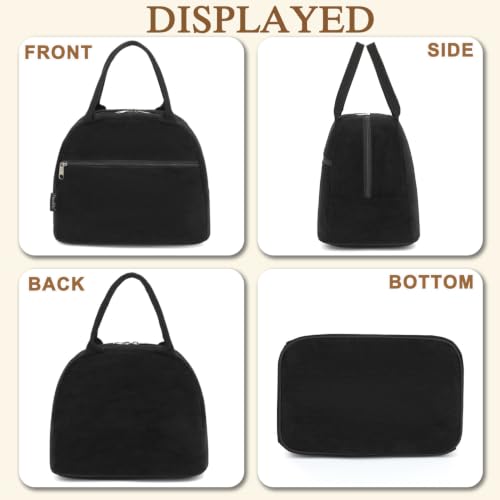 Lunch Bag for Women Insulated Lunch Box Corduroy Lunch Tote Cooler for Travel Work Picnic