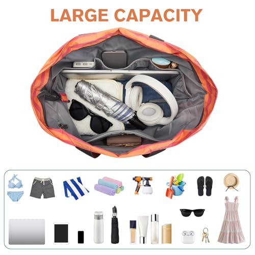 Beach Bag Waterproof Sandproof Large Capacity Foldable for Women