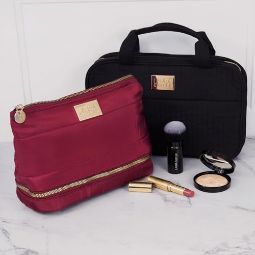 Quilted Makeup Bag with Brush Case