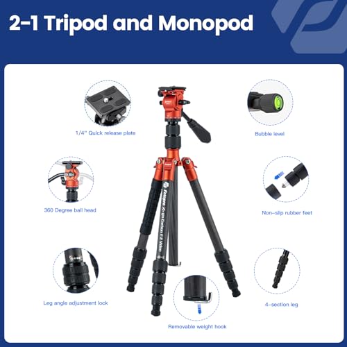 59" Carbon Fiber Travel Tripod