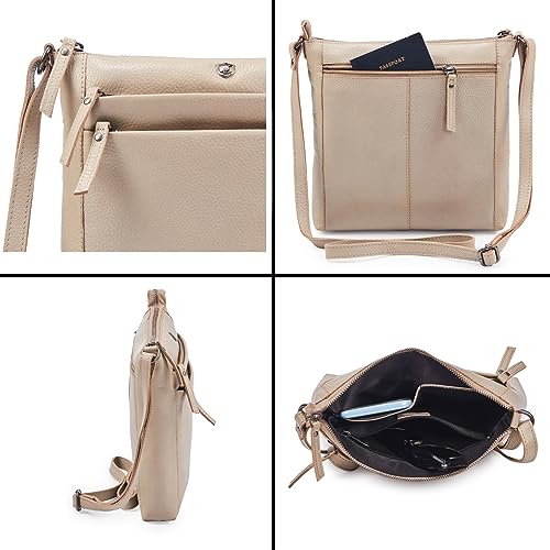 Leather Crossbody Bags for Women Small Genuine Nappa Purse Multi