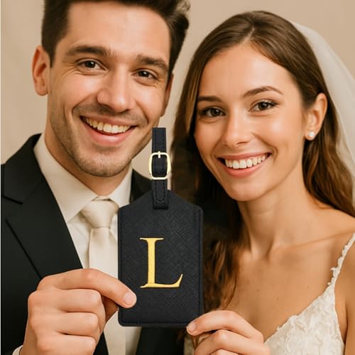 Luggage Tag PU Leather for Suitcase Baggage Handbag Travel Bag Label Suitcase Tag Label Tag w. Name Card & Privacy Cover