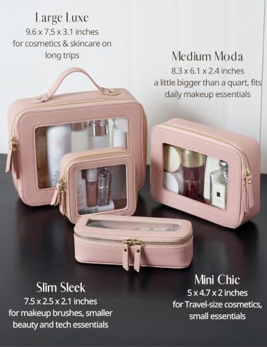 Clear Makeup Bag with Zipper (2 Count)