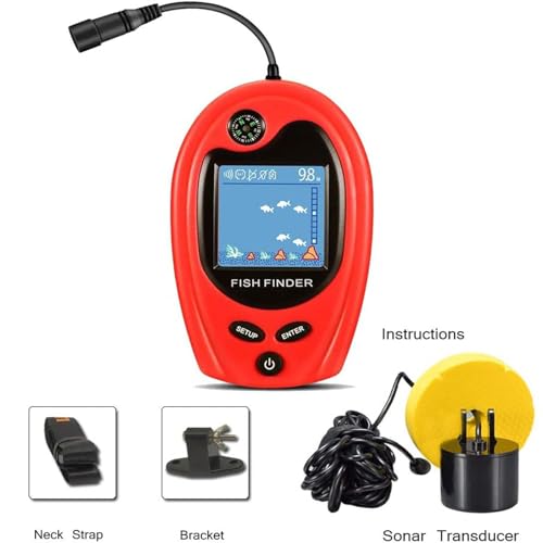 Sonar Portable Fish Finder Transducer Wired Water Depth Finders Boat Kayak Transducer Fish Finder Handheld Fishing Gifts for Men