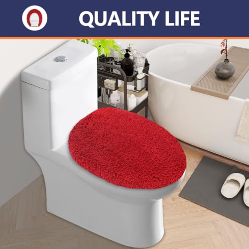 Microfiber Elongated Toilet Seat Cover 19.5"x 15" Machine Washable