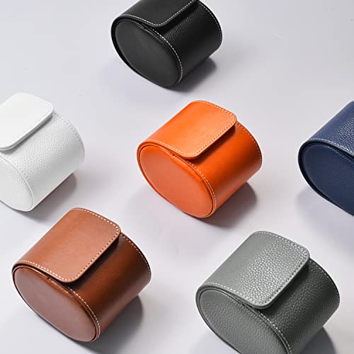 Luxury Leather Travel Watch Case Single Watch Box for Men and Women Portable Jewelry Watch Storage Roll Organizer