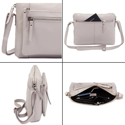Leather Crossbody Bags for Women Small Soft Genuine Pebbled Sling Shoulder Handbag Crossover Purse with Full Adjustable Strap