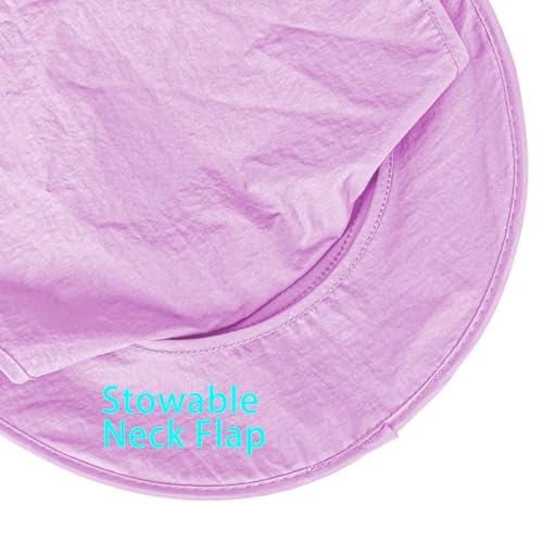 2Pack Sun Hats for Men Women Fishing Hat UPF 50+ Breathable Wide Brim Bucket Hats Summer UV Protection Safari Hat with Neck Flap Black