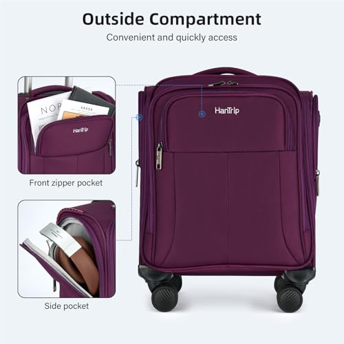 16 Inch Underseat Mini Carry On Luggage with Spinner Wheels