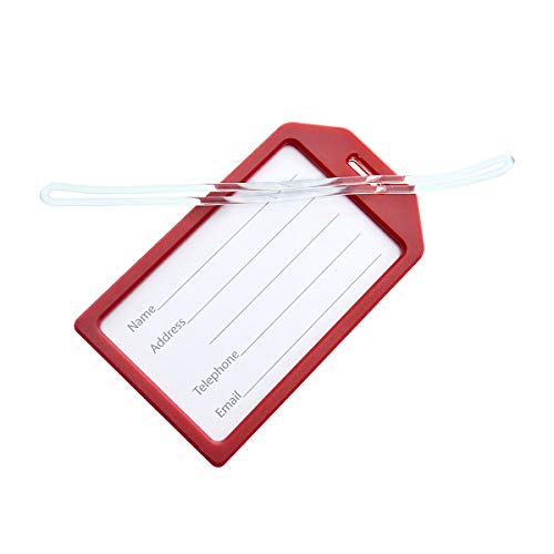 Bulk 50 Pack Premium Rigid Airline Luggage Tag Holders with 6" Worm Loops