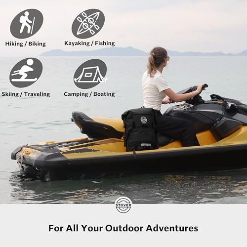 30/40/55L Waterproof Dry Backpack & Phone Case- X-Large Floating Dry Bag for Kayaking, Travel, Hiking, Fishing, Camping, Motorcycles & Beach, Heavy-Duty Roll Top Men/Women (Black)