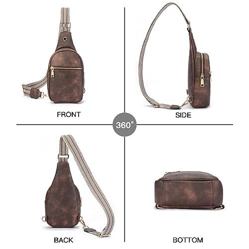 Crossbody Bags for Women PU Leather Cross Body Sling Bag for Woman Travel Coffee