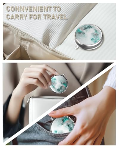 Pill Box 3 Compartment Portable Travel Medicine Box with Mirror