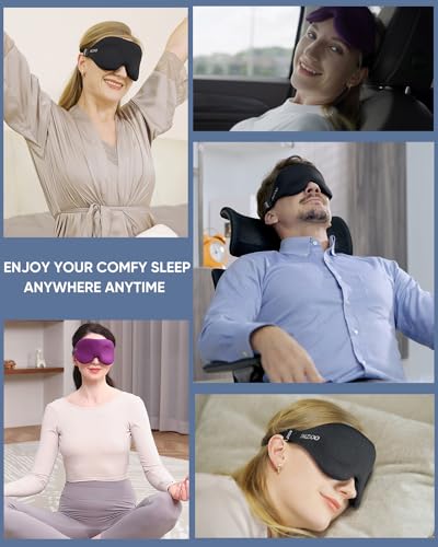 Luxury Sleep Mask for Women Men Patented Light Blocking Design